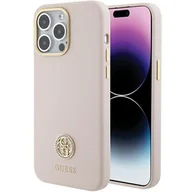 Etui i futerały do telefonów - Guess GUHCP15XM4DGPP iPhone 15 Pro Max 6.7" różowy/pink hardcase Silicone Logo Strass 4G - miniaturka - grafika 1