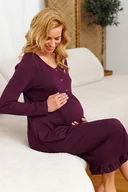 Piżamy ciążowe - Długa koszula nocna z długim rękawem - miniaturka - grafika 1