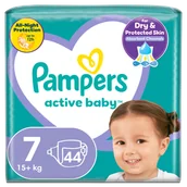 Pieluchy - Pampers Active Baby pieluchy rozmiar 7 powyżej 15 kg 44 sztuki - miniaturka - grafika 1