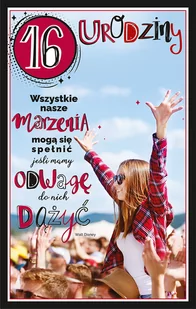 AbCard Kartka okolicznościowa Urodziny 16 U102 - Kartki okolicznościowe i zaproszenia - miniaturka - grafika 1