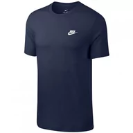 Koszulki męskie - Nike t-shirt koszulka męska sportowa granatowa bawełna 827021-475 S - miniaturka - grafika 1