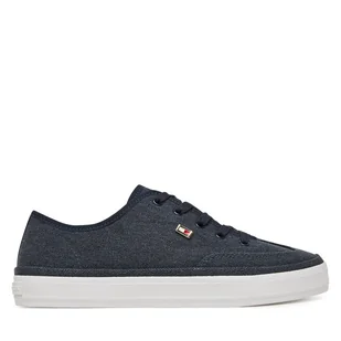 Sneakersy Tommy Hilfiger Washed Canvas Vulc Sneaker FW0FW08894 Granatowy - Sneakersy damskie - miniaturka - grafika 1