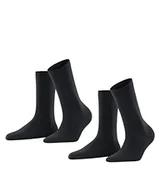 Skarpetki damskie - FALKE Kobiety Skarpety Softmerino 2-Pack W SO Wełna Merynosa Bawełna jednokolorowe 2 Pak, Szary (Anthracite Melange 3089), 41-42 - miniaturka - grafika 1