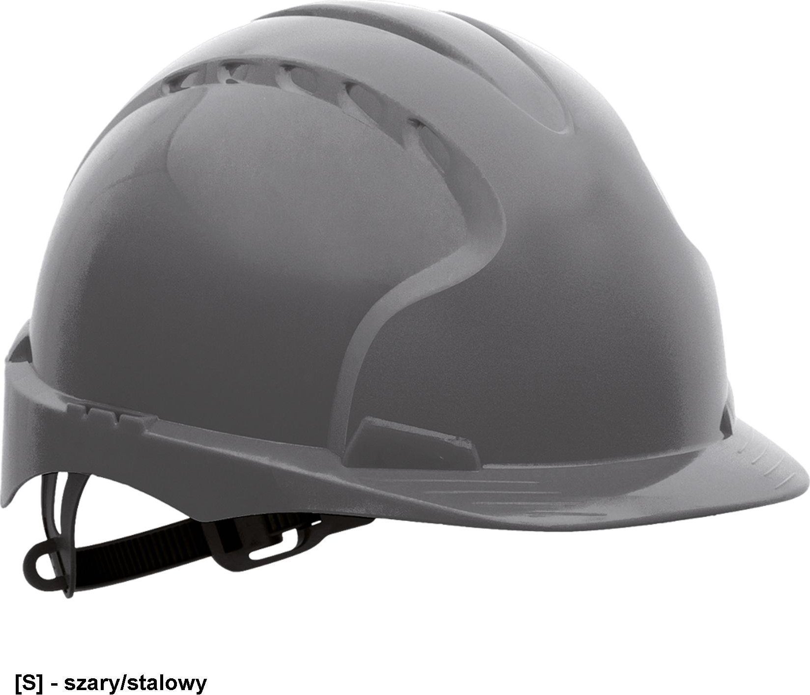 R.E.I.S. KAS-EVO3 - hełm ochronny, 6-punktowa więźba tekstylna z terylenu - szary/stalowy.