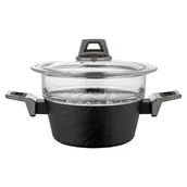 Garnki - Garnek do gotowania na parze aluminiowy Japandi 20 cm z sitem szklanym 1,9 l - miniaturka - grafika 1