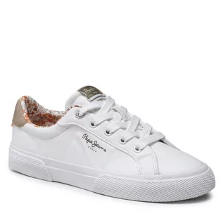 Buty dla dziewczynek - Sneakersy Pepe Jeans Kenton Flag G PGS30568 White 800 - grafika 1