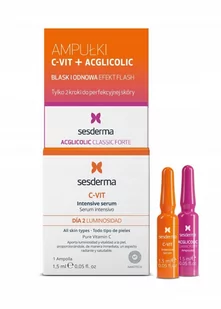 Sesderma Efekt Flash - C-VIT Intensive Serum + Acglicolic Classic ZESTAW Ampułka Intensywne Serum C-VIT 12% 1,5 ml + Ampułka o działaniu przeciwstarzeniowym 1,5 ml - Zestawy kosmetyków damskich - miniaturka - grafika 1