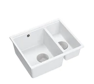 Zlewozmywaki - Quadron LOGAN 150 HCQL5646U1-BS_I Granitowy Snow white/Stal szlachetna - miniaturka - grafika 1