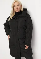 Kurtki damskie - Czarna Pikowana Kurtka z Kapturem Fariana - miniaturka - grafika 1