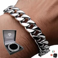 Bransolety męskie - PEŁNA BRANSOLETKA SREBRNA MĘSKA PANCERKA SREBRO PRÓBA 925 DIAMENTOWANA - miniaturka - grafika 1