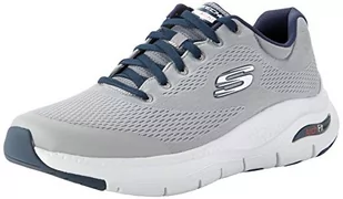Skechers Męskie trampki Arch Fit, Szare tkaniny syntetyczne granatowe wykończenie, 39 EU - Trampki męskie - miniaturka - grafika 1