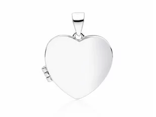 Delikatny rodowany srebrny otwierany wisiorek puzderko sekretnik gładkie serce srebro 925 Z1816R - Wisiorki - miniaturka - grafika 1