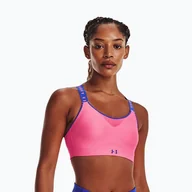 Bielizna sportowa damska - Biustonosz fitness Under Armour Infinity High pink punk/versa blue - miniaturka - grafika 1