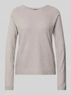 Swetry damskie - Sweter z dzianiny o kroju regular fit z szerokim wzorem w paski i obniżonymi ramionami model ‘BREE’ - miniaturka - grafika 1