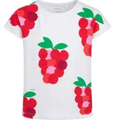 Bluzki dla dziewczynek - T-shirt z krótkim rękawem dla dziewczynki, z malinami, biały 9-13 lat - miniaturka - grafika 1