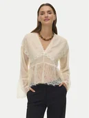 Bluzki damskie - Vero Moda Bluzka Emilie 10347592 Écru Regular Fit - miniaturka - grafika 1