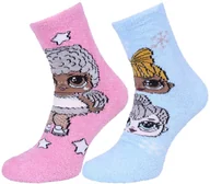 Skarpetki dla dzieci - 2x niebiesko-różowe, ciepłe skarpetki LOL SURPRISE - Rozmiar - 3-6 lat 26.5-30.5 - miniaturka - grafika 1