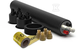 Zestaw do podłączenia pompy ciepła typu Monobloc DELTA HEAT PUMP (HP): [rura preizolowana DELTA HP 2 x d40x3.7(32+32)/160, PN6, L=5m - 1szt. + - Akcesoria grzewcze - miniaturka - grafika 1