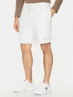 Spodenki męskie - Tommy Hilfiger Szorty sportowe Small Logo MW0MW38698 Biały Regular Fit - miniaturka - grafika 1