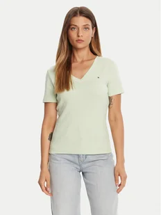 Tommy Hilfiger T-Shirt New Cody WW0WW40584 Zielony Slim Fit - Koszulki i topy damskie - miniaturka - grafika 1
