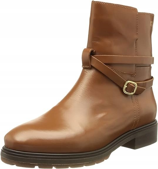 TOMMY HILFIGER DAMSKIE BOTKI BRĄZOWE SKÓRA 39 1ŻCH