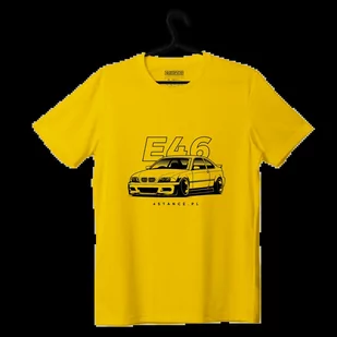 T-shirt koszulka przód BMW E46 żółta-L - Odzież do sportów motorowych - miniaturka - grafika 1