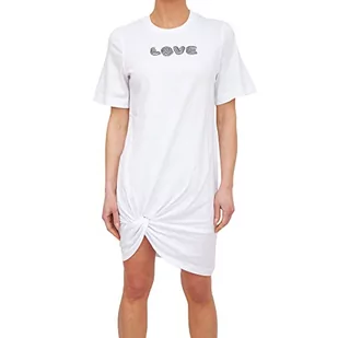 Love Moschino Damska sukienka o regularnym kształcie T, Optical White, rozmiar 38, optical white, 38 - Sukienki - miniaturka - grafika 1