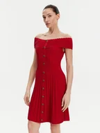 Sukienki - Morgan Sukienka codzienna 251-RMELDO Czerwony Regular Fit - miniaturka - grafika 1
