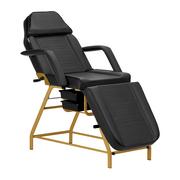 Fotele kosmetyczne - Fotel kosmetyczny 557G z kuwetami złoto czarny - miniaturka - grafika 1