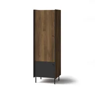Szafy - Wąska Szafa 59Cm Ryflowana Prestigo Czarna / Orzech - miniaturka - grafika 1
