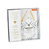 Dyplomy i okładki - ZAWIESZKA ANIOŁ KOMUNIA ŚWIĘTA BIAŁA 14cm - miniaturka - grafika 1