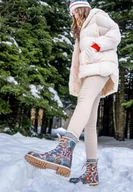 Koszulki i topy damskie - DOGO Damskie Skórzane wegańskie wielokolorowe długie buty - Wzór Never Stop Dreaming, Kolor: wielokolorow, 40 EU - miniaturka - grafika 1