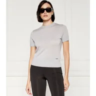Bluzki damskie - Calvin Klein Wełniana bluzka | Slim Fit - miniaturka - grafika 1