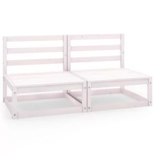 vidaXL 2-osobowa sofa ogrodowa biała lite drewno sosnowe 3075230 - Sofy ogrodowe - miniaturka - grafika 1