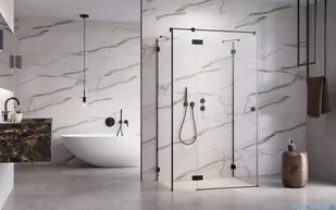 Radaway Essenza Pro Black Kdj+S kabina 80x80x80cm lewa czarny mat/szkło przejrzyste 10097380-54-01L/10098080-01-01/10098080-01-01 - Kabiny prysznicowe - miniaturka - grafika 3