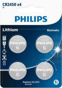 Philips PHILIPS knapcellebatteri lithium CR2450 4-pak - 2292445 - Baterie i akcesoria - miniaturka - grafika 1