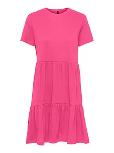 ONLY ONLMAY S/S O-Neck Peplum Dress Box JRS, sukienka Shocking Pink, S, Shocking Pink, S - Sukienki - miniaturka - grafika 1