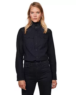 Koszulki i topy damskie - G-STAR RAW Koszulka damska Western Kick Frill Slim shirtG-STAR RAW koszulka damska Western Kick Frill Slim, Niebieski (Rinsed D18635-8349-082), 3XS - grafika 1