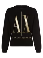 Bluzy damskie - Armani Exchange - Damska bluza nierozpinana, czarny - miniaturka - grafika 1
