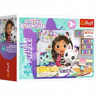 Puzzle 20 MiniMaxi Koci Domek Gabi 20 elementów 3+ Trefl 21156 - Zabawki interaktywne dla dzieci - miniaturka - grafika 1