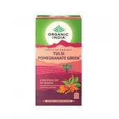 Herbata - Herbata Tulsi Pomegranate Green Organic India (25 torebek) Pobudzająca owocowa moc! - miniaturka - grafika 1