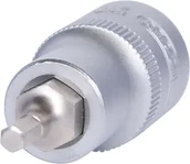 Klucze i nasadki - KS Tools 911.1304 1/2 cala nasadka na bity do śrub z łbem walcowym z gniazdem sześciokątnym klucz nasadowy, krótkie, 4 MM 4042146098530 - miniaturka - grafika 1