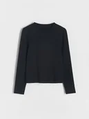 Bluzki dla dziewczynek - Reserved - Koszulka z długim rękawem - czarny - miniaturka - grafika 1