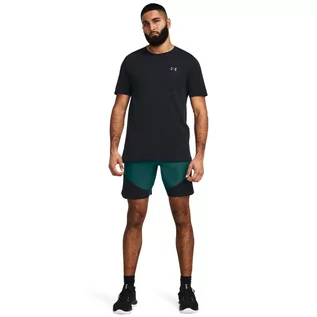 Spodnie sportowe męskie - Męskie spodenki treningowe Under Armour UA Peak Woven Hybrid Short - zielone - UNDER ARMOUR - grafika 1