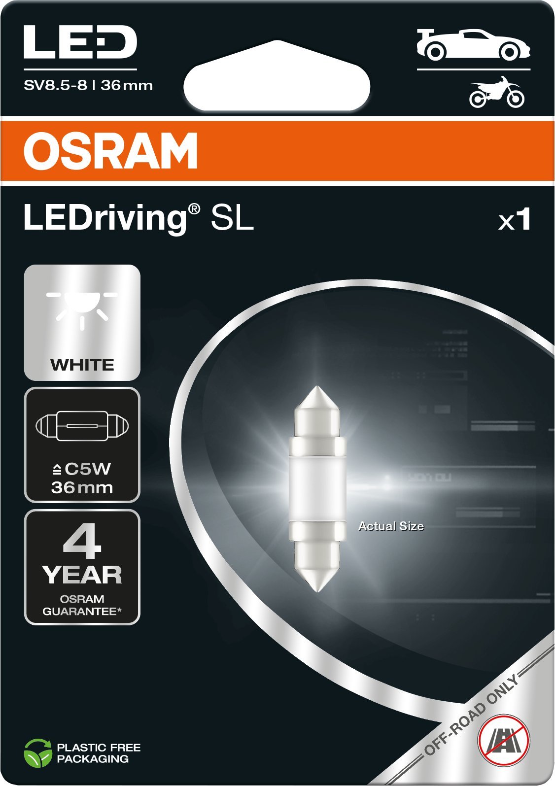 OSRAM Car bulb LED Retrofit 0.5W 12V SV8.5-85 1pc