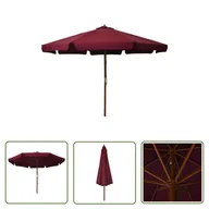 Parasole ogrodowe - The Living Store Parasol ogrodowy na drewnianym słupku - 330 cm - burgundowy - Parasol - miniaturka - grafika 1