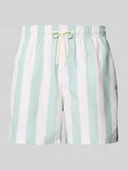 Kąpielówki męskie - Spodenki kąpielowe ze wzorem w paski model ‘DANE’ - miniaturka - grafika 1