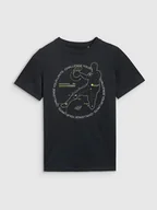 Koszulki dla chłopców - 4F Koszulka w kolorze czarnym - miniaturka - grafika 1