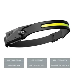 Latarka czołowa LED z czujnikiem ruchu IPX4 USB-C 1200 mAh - czarna - Latarki - miniaturka - grafika 10