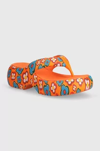 Melissa japonki FREE FUZZY PRINTED PLATFORM damskie kolor pomarańczowy na słupku M 35995 BB909 - Klapki i japonki damskie - miniaturka - grafika 1